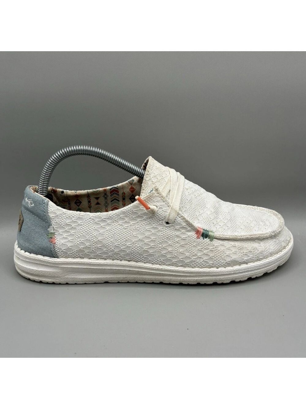 Hey Dude Wendy Boho Loafers Women’s 10 White Crochet Slip On Comfort 40054-1KF